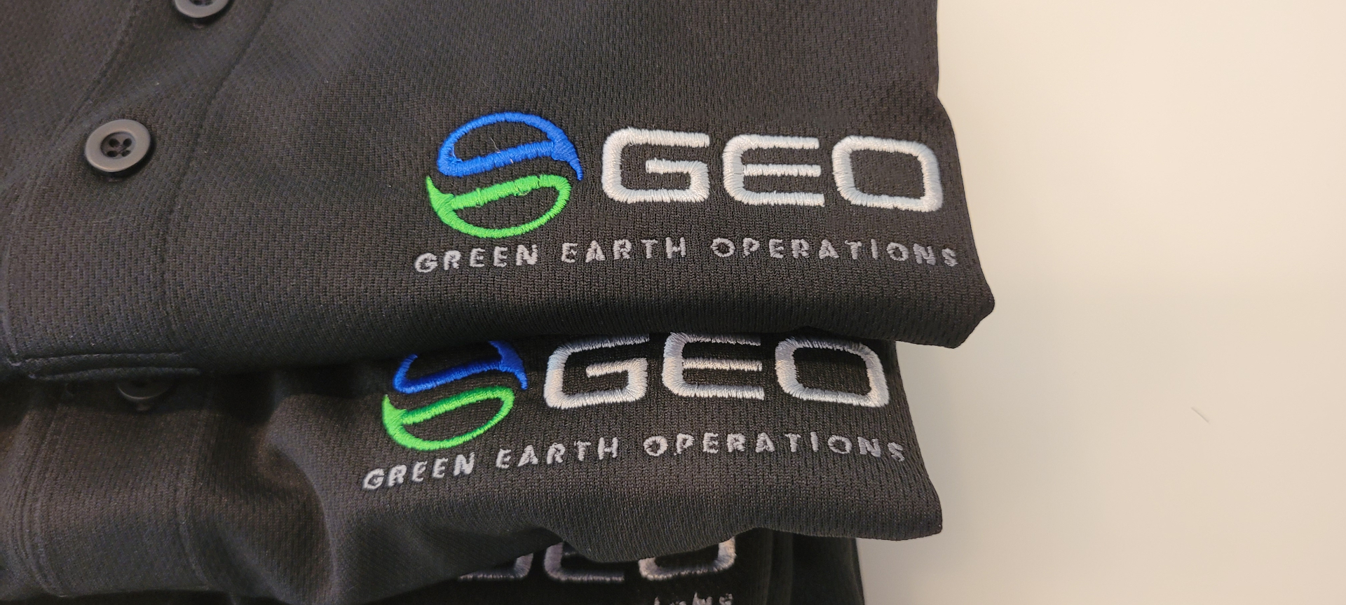 GEO Green Earth Operations embroidered polo shirts